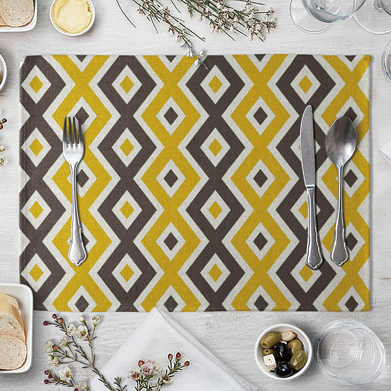 Geometric Pattern Dining Table Placemat Kitchen Supplies