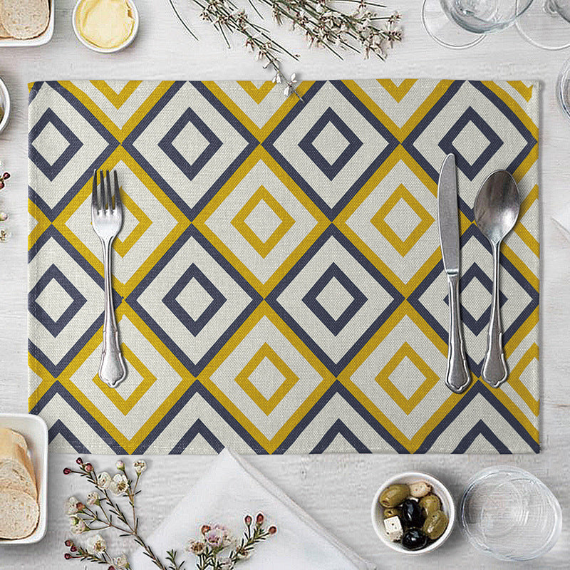 Geometric Pattern Dining Table Placemat Kitchen Supplies