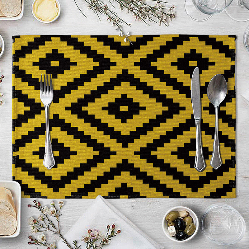 Geometric Pattern Dining Table Placemat Kitchen Supplies