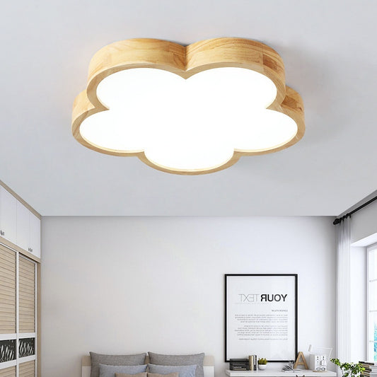 Solid Wood Ceiling Lamp Master Bedroom Simple Elegant Flowers